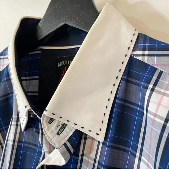 Absolute Rebellion French Style Bold Dress Down Slim Fit Shirt XXL - Picture 2 of 16